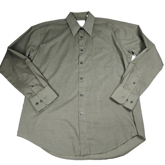 Yves Saint Laurent Shirt‎ Mens Large Button Up Dress Classic Long Sleeve Pocket - Picture 1 of 11